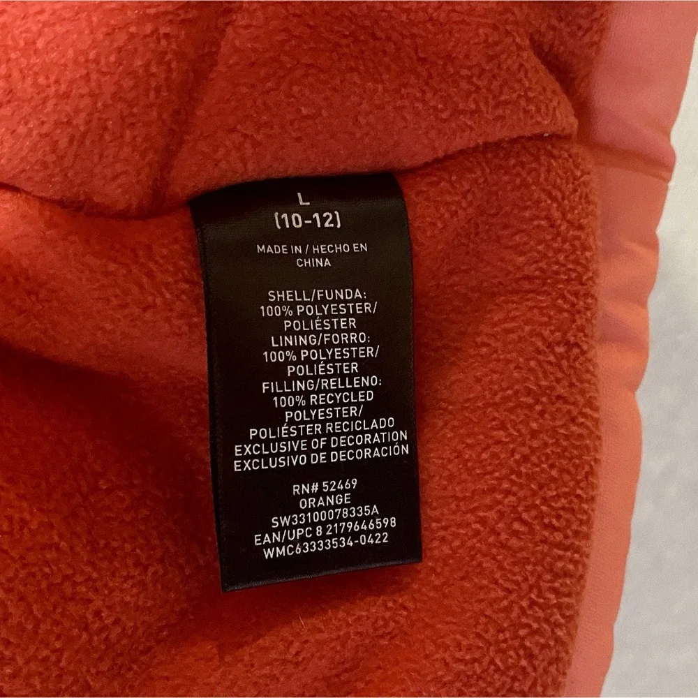 SwissTech Girls Size L 10-12 Orange/Coral Hooded Coat Zip-Up‎ * Outer Coat Only